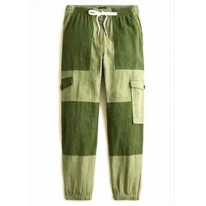 J.Crew Tie-waist Linen-blend Cargo Pant in Surplus Pesto | 16 | GUC